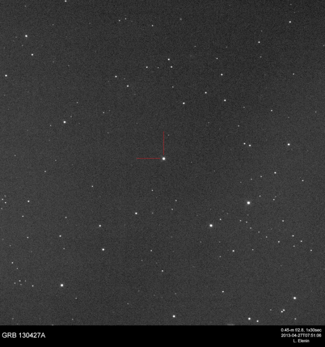 Гамма-вспышка GRB 130427A. в оптическом диапазоне. © L.Elenin / ISON-NM